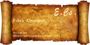 Edvi Csongor névjegykártya
